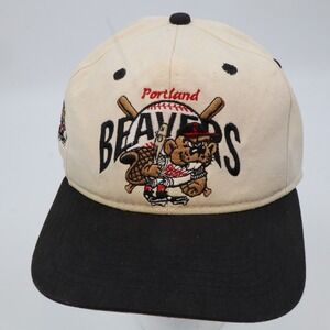 Portland Beavers #1 Apparel Snapback Hat Mens OS Cream Black Vintage Made in USA